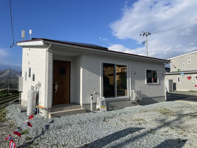 東根市羽入【新築建売】平屋の外観|全体写真。内覧ご予約受付中です！