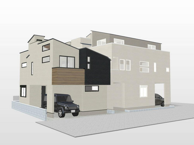 中野区沼袋3丁目　利便と快適　開放感溢れる角地含む最終2棟の完成予想図|B、C号棟