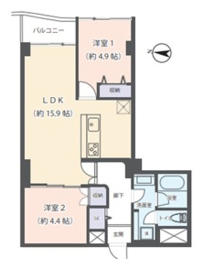 【間取り】 | ★仲介手数料無料★ドミール五番町2号棟(新規リノベーション済み）