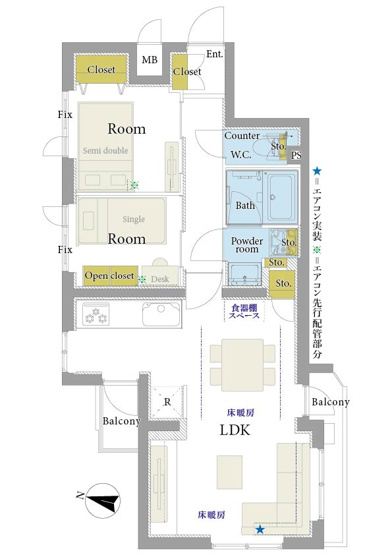 【間取り】 | メルシー武蔵小山