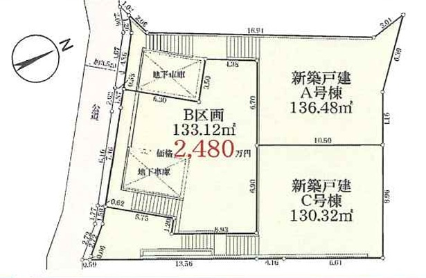 全室６帖超え！開けた眺望に気分も上々⤴旭区川井本町 新築戸建の区画図