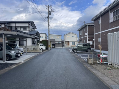 【前面道路含む現地写真】 | 天童市東長岡第4【新築建売】2号棟 | 前面道路