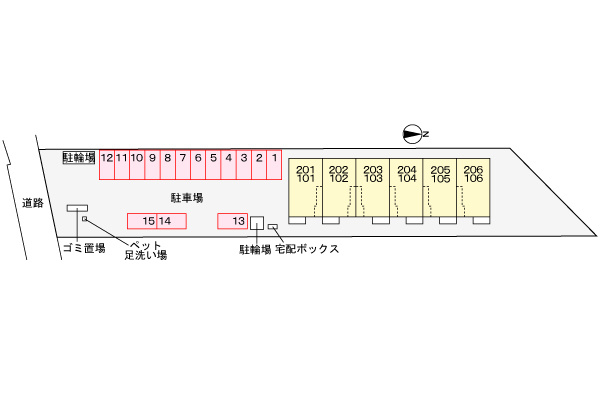 坂町坂東アパートの駐車場