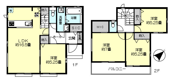 明石市沢野２丁目新築戸建の間取り