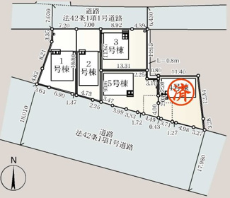 【区画図】 | 郡山市大槻町三角田新築一戸建て5棟