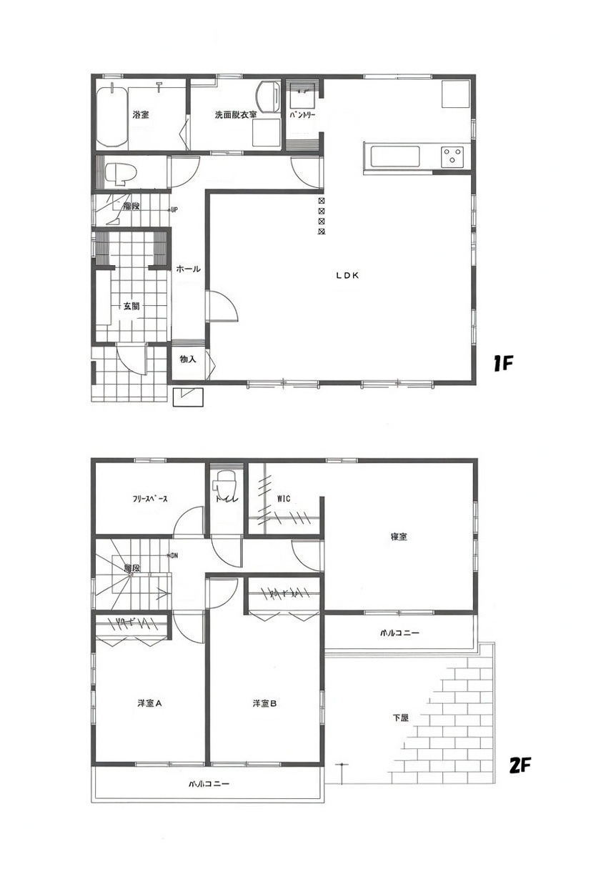 つくばみらい市伊奈東　新築戸建の間取り