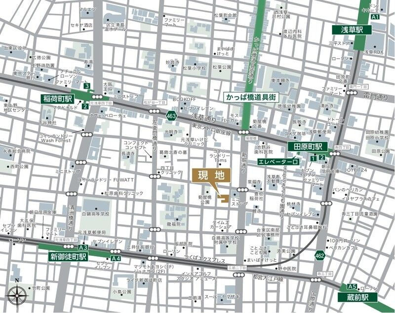 ルフォンプログレ田原町の地図