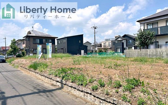 阿見町実穀25-P1　新築戸建　2号棟の前面道路含む現地写真