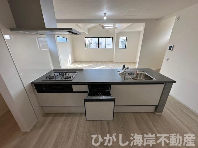 茅ヶ崎市平和町　新築戸建　全２棟のキッチン|食洗器付きシステムキッチン