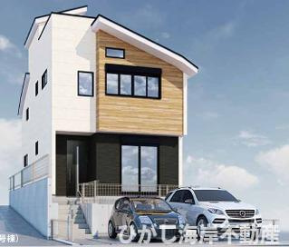 茅ヶ崎市平和町　新築戸建　全２棟の外観パース|１号棟イメージパスですので実際のものと多少異なります
