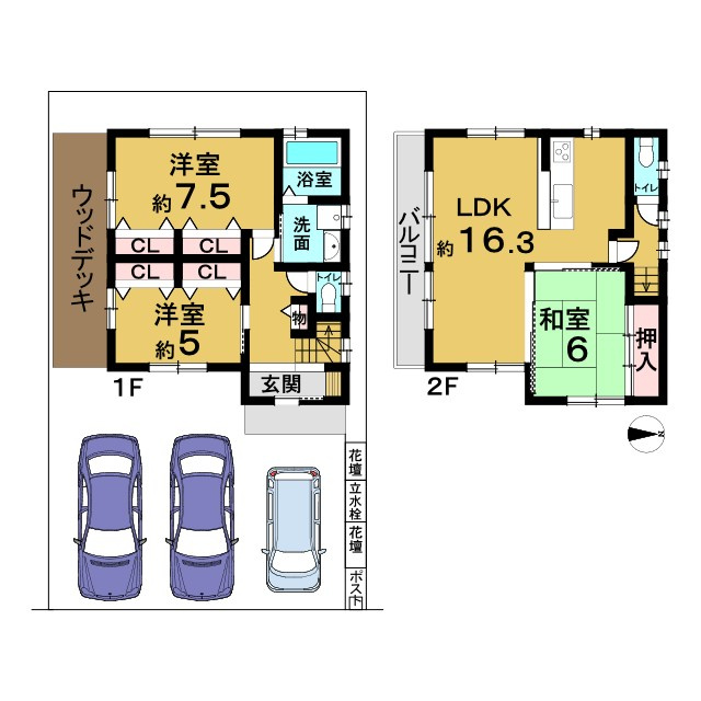 中古戸建　篠町森下宮ノ谷の間取り