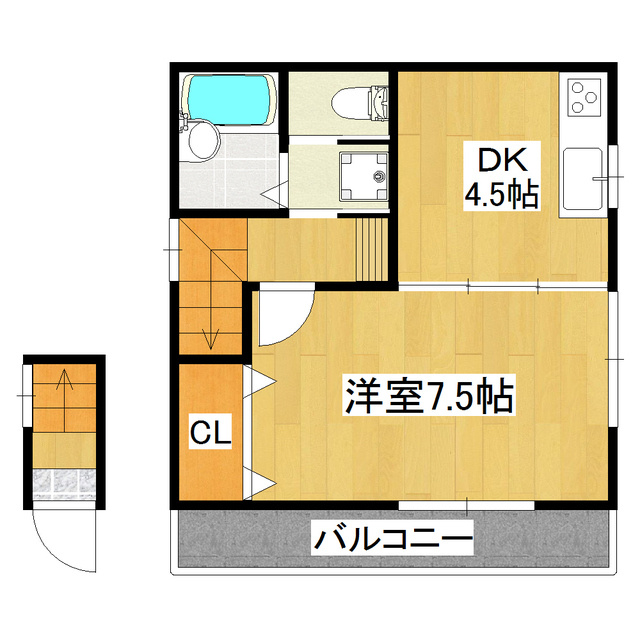 プレミールの間取り|広々使える１ＤＫです！！