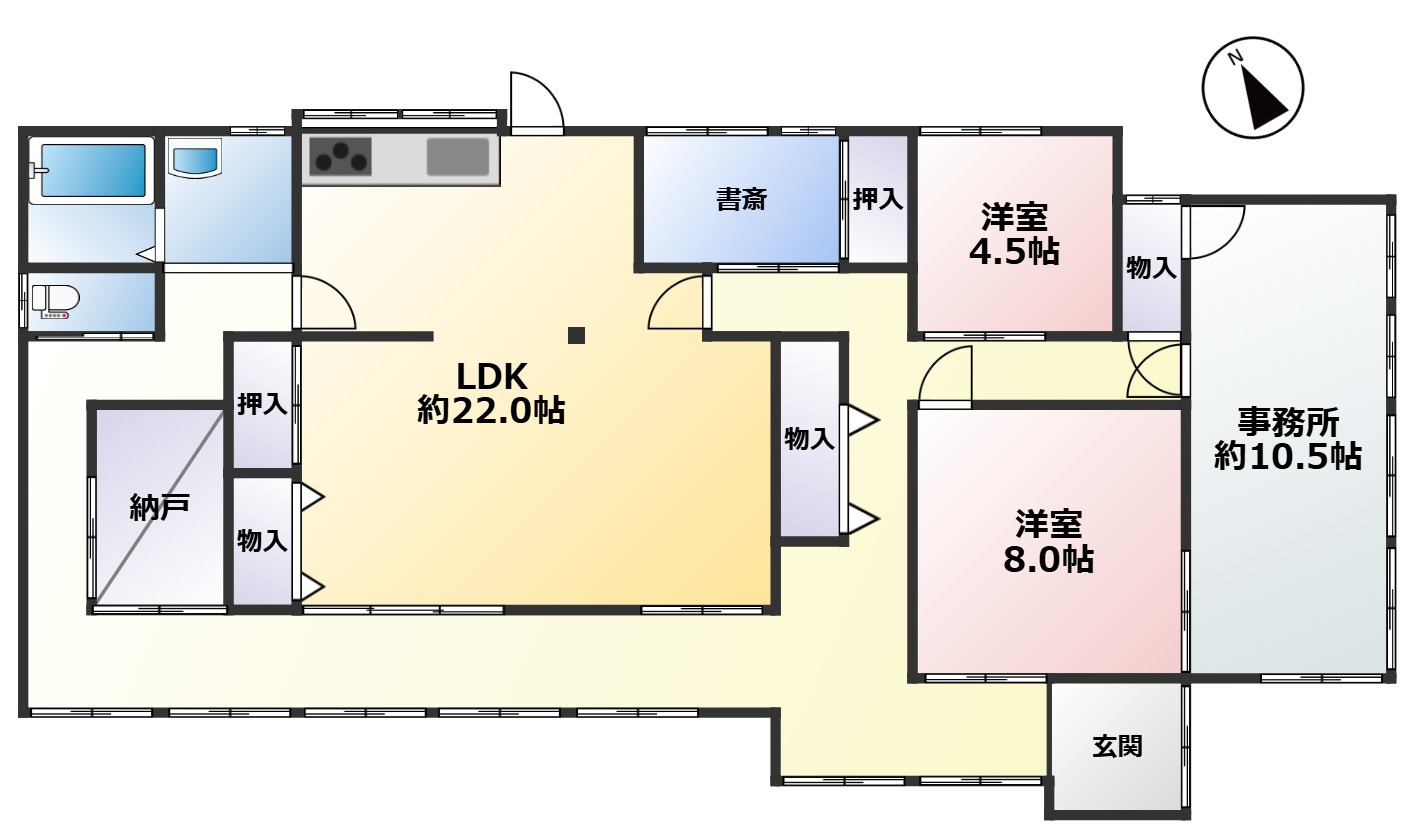 大網白里市永田　事務所付中古戸建の間取り