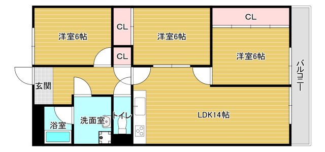 南海狭山コーポ2号棟の間取り