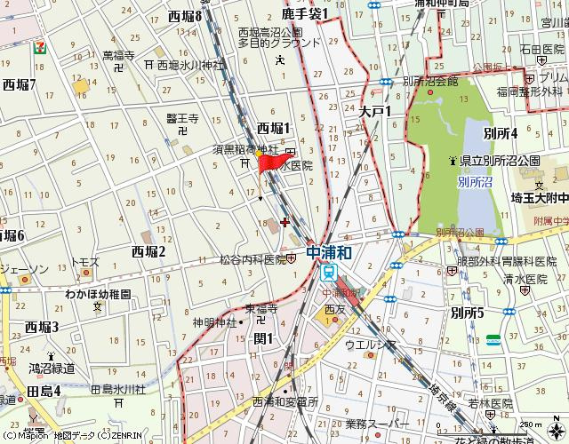 さいたま市桜区西堀１丁目のアパートの地図