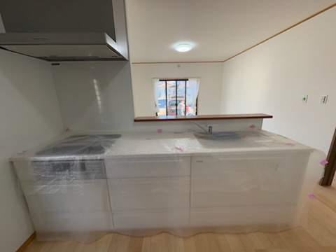 千代田町舞木新築平家建てのキッチン|キッチンでお料理をお楽しみください