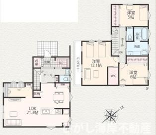茅ヶ崎市旭が丘　売地　全２区画の区画図|B区画参考プラン