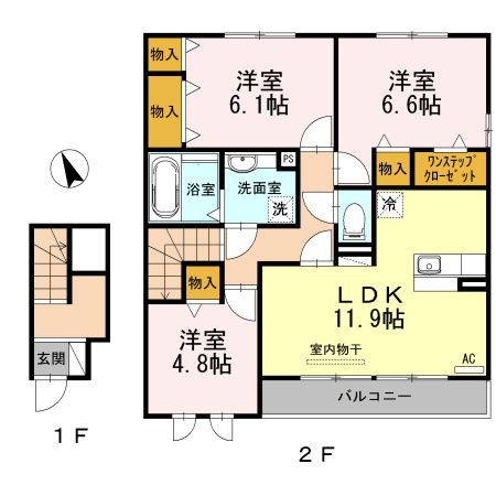 宮前ヒルズＢ棟の間取り