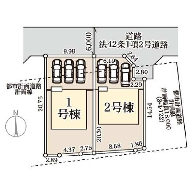 リーブルガーデン宇都宮鶴田町第22　新築一戸建ての区画図