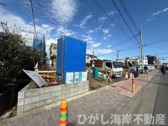 茅ヶ崎市若松町　新築戸建　全2棟　の外観|10月27日撮影　建築中　現地外観