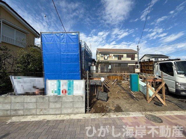茅ヶ崎市若松町　新築戸建　全2棟　の外観|10月27日撮影　建築中　現地外観