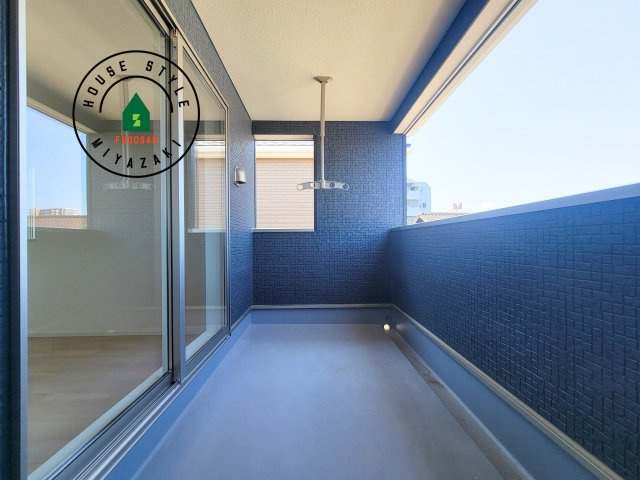 宮崎市大塚町第13-1棟（1号棟）の外観：施工例|将来的にウッドデッキなど施工して、素敵なバルコニースペースを活用できます。