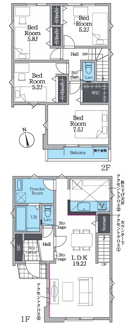 【間取り】 | 日野市日野台2丁目　新築戸建て（全2棟）1号棟　5199万円 | 1号棟　4LDK　土地：97.15㎡（29.38坪）　建物：101.43㎡
