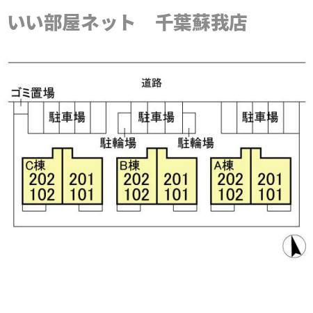 サンハイム学園前　Ｂの区画図
