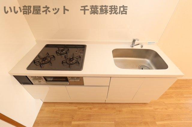 サンハイム学園前　Ｂのキッチン|コンパクトなキッチンで掃除もラクラク