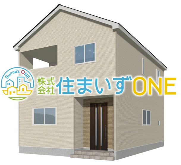 【外観パース】 | 新築分譲住宅　山形市印役町　第6　全2棟 | ☆1号棟☆
4ＬＤＫ＋駐車3台以上可◎
周辺環境に溶け込みやすいシンプルなデザインが魅力です！