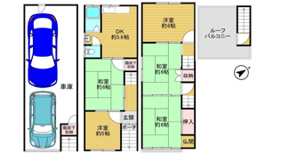 【間取り】 | 大阪市港区夕凪2丁目　中古戸建