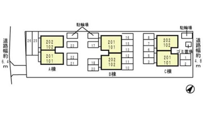 【区画図】 | リビングタウン泉大津B棟