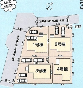 所沢市北野南第2　全4棟　新築戸建　リーブルガーデンの区画図