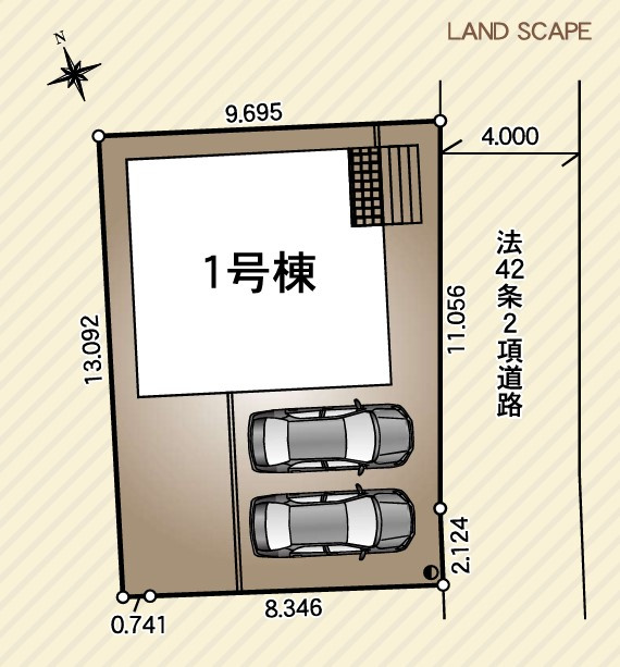 グレードルガーデン今泉町第4の区画図|並列で2台駐車が可能です◎
