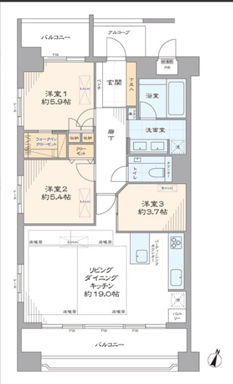【間取り】 | ★仲介手数料無料★ガレリアコルテ六番町（千代田区六番町アドレス）