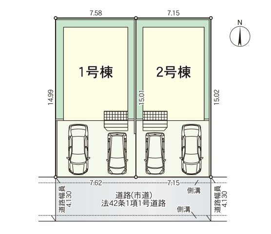 福岡市西区小戸3丁目第9-2棟（2号棟）の区画図|配置図（2号棟）