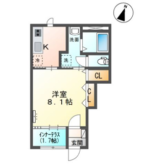 【間取り】 | （仮）スターテラスⅡ渡橋町1K／1LDK