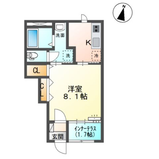 【間取り】 | （仮）スターテラスⅡ渡橋町1K／1LDK