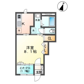 【間取り】 | （仮）スターテラスⅡ渡橋町1K／1LDK