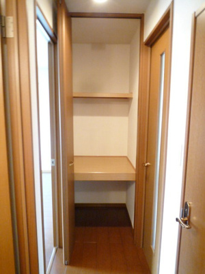 廊下の収納、お掃除道具など収納できます♪