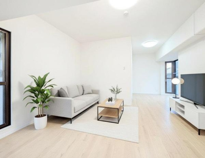 【居間・リビング】 | アグラード堺 | 【家具配置イメージ画像】ラグやソファで雰囲気を変えたりいろんなアレンジが楽しめます！