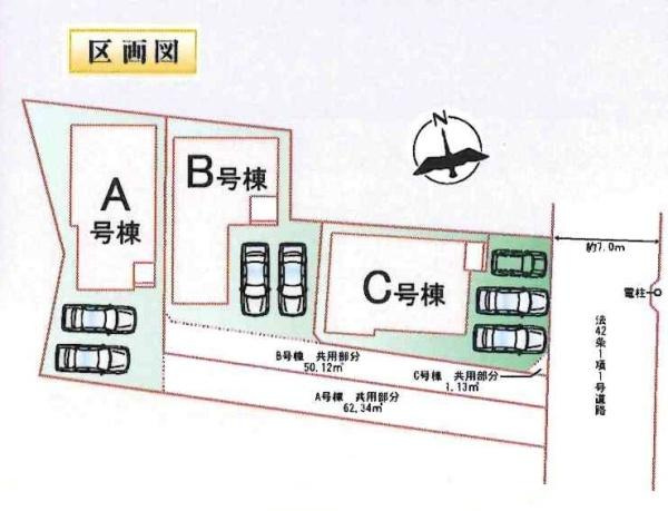 岡崎市福岡町3期　全3棟・C号棟の区画図