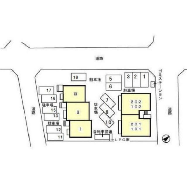 リビングタウン長良の駐車場|配置図