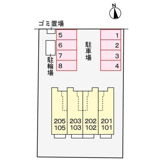 カルム横山の駐車場