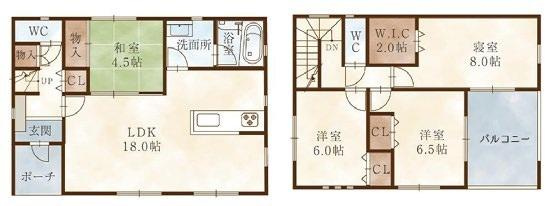 海南市多田　中古戸建の間取り