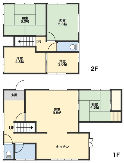 【間取り】 | 神奈川県横須賀市阿部倉 中古戸建 2棟バルク売り | Aの間取りです