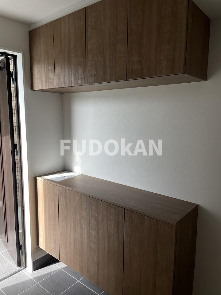 天童市老野森【新築建売】リリーフB棟の収納|大きいシューズボックスはどんどん増える靴を散らかさずに収納できます。