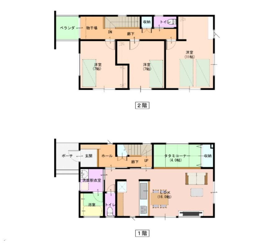 天童市老野森【新築建売】リリーフB棟の間取り|間取り図