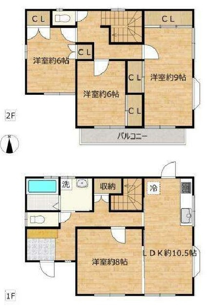小山市花垣町2丁目　中古戸建の間取り