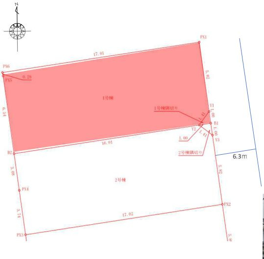 福岡市早良区次郎丸５丁目　売り土地【1号地】の区画図